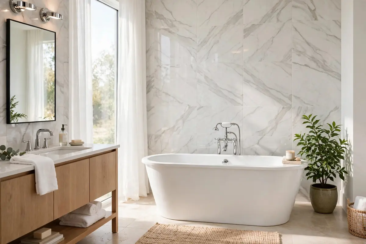 Bright bathroom with well-kept plumbing fixtures in a McLean home
